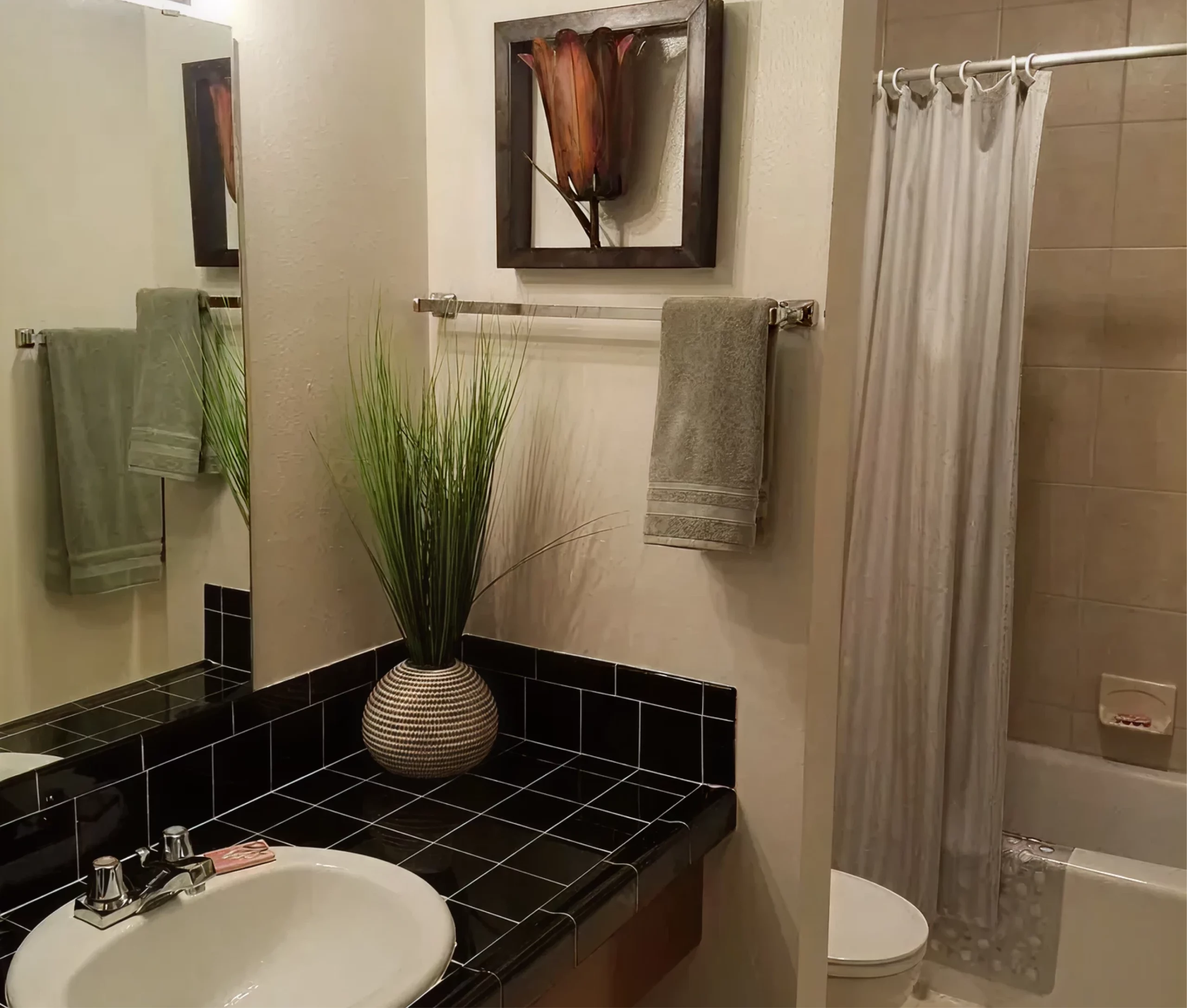 Apartment bathroom interior at Walnut Gardens Apartments